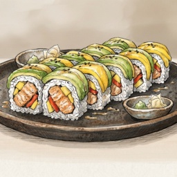 Mango Avocado Sushi Roll