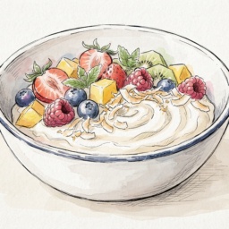 Yogurt with fresh seasonal fruits