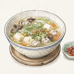 แกงจืดเต้าหู้หมูสับ